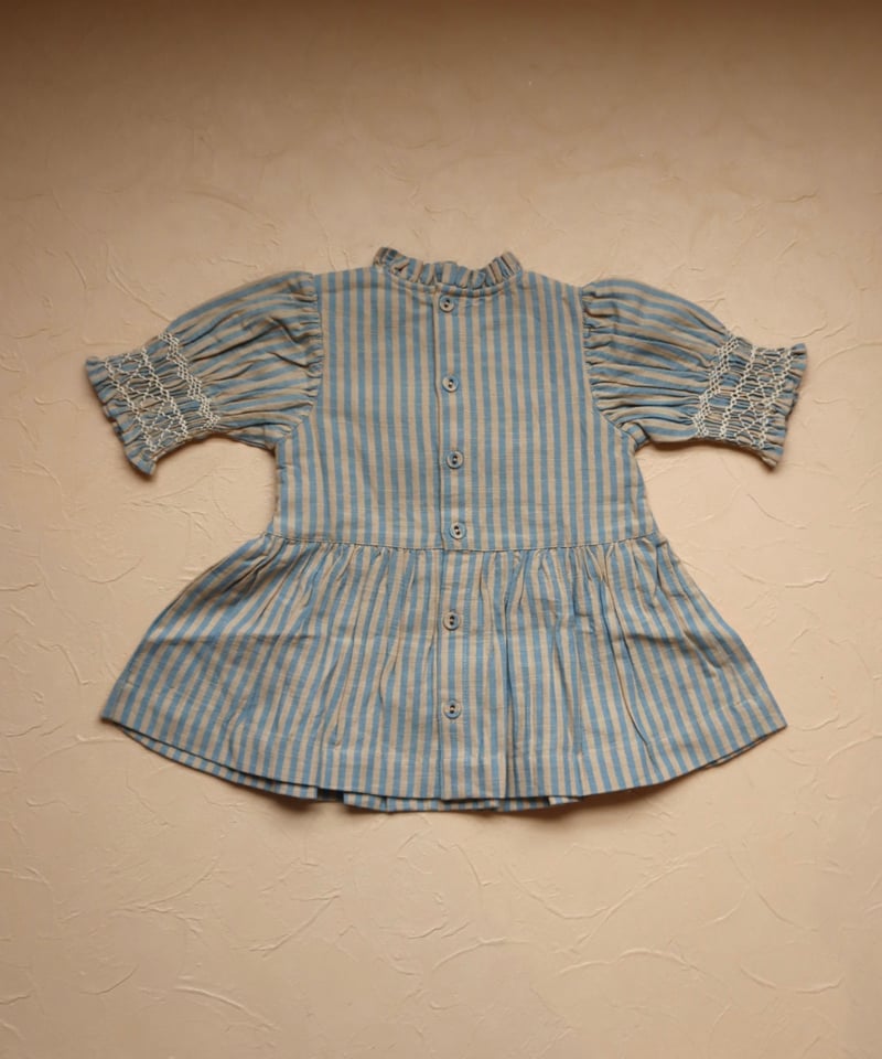 Bonjour diary スモックブラウス blue ギンガムチェック BONJOUR DIARY] Handsmocks blouse | Transat st