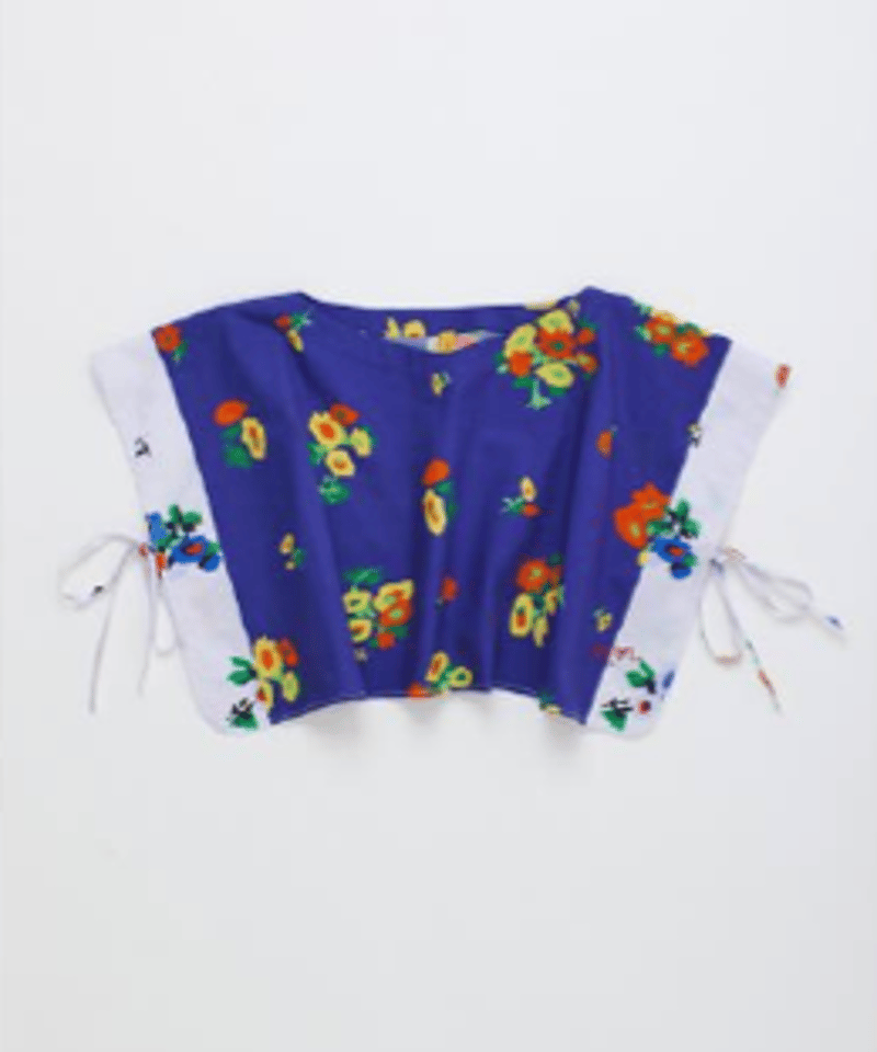 Maison Mangostan] Blossom Patchwork Top Blue/
