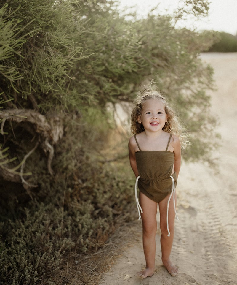 son and daughter ロンパース 2y son and daughter] Loren Romper | Brown | RonRo