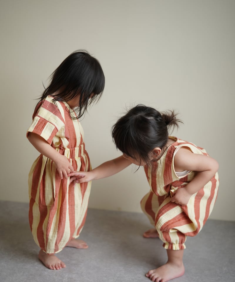 ORGANIC ZOO]【残りわずか！】Tomato Stripes Jumpsuit |