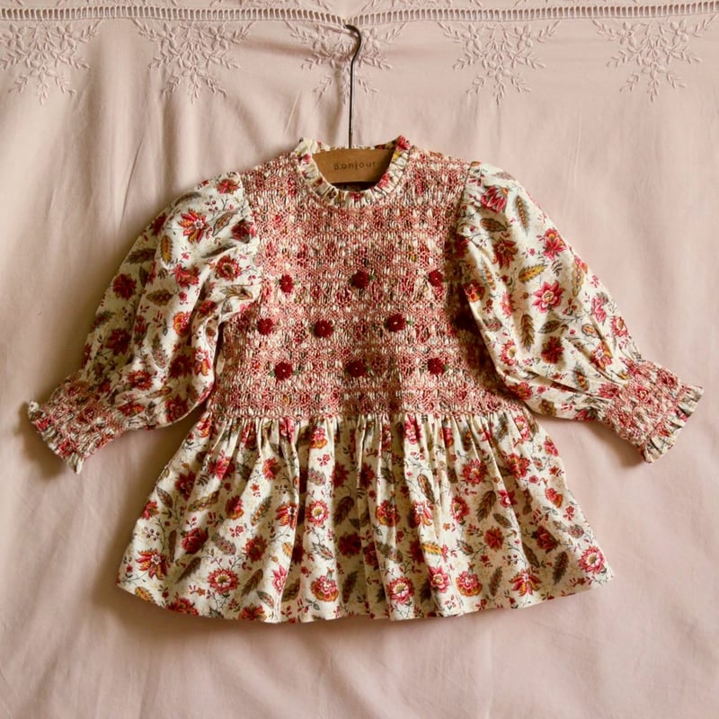 トップス Bonjour Diary HANDSMOCK BLOUSE Bonjour Diary Handsmock Blouse with Removable Crochet Collar