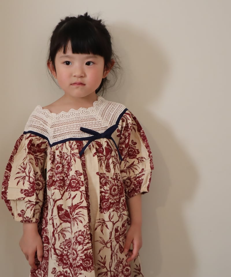 BONJOUR DIARY] Princess dress | Bird print- l