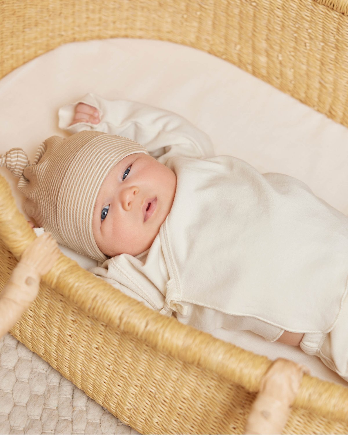 QUINCY MAE] KNOTTED BABY HAT || LATTE MICRO S...