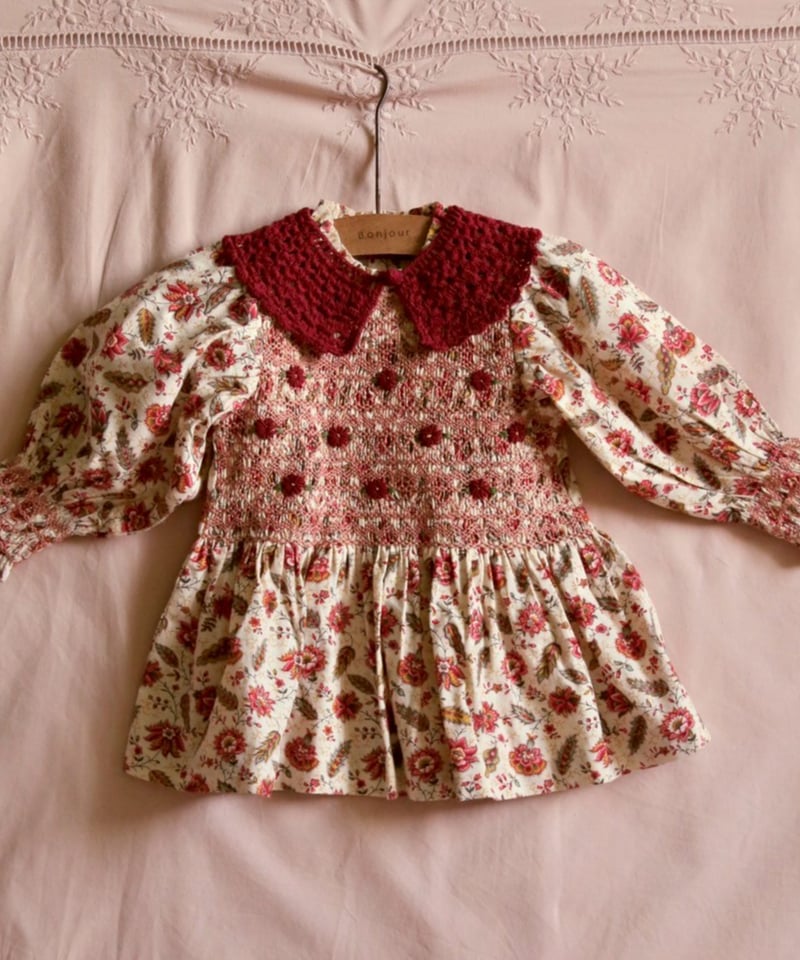 BONJOUR DIARY]【残りわずか！】HANDSMOCK BLOUSE WITH RE