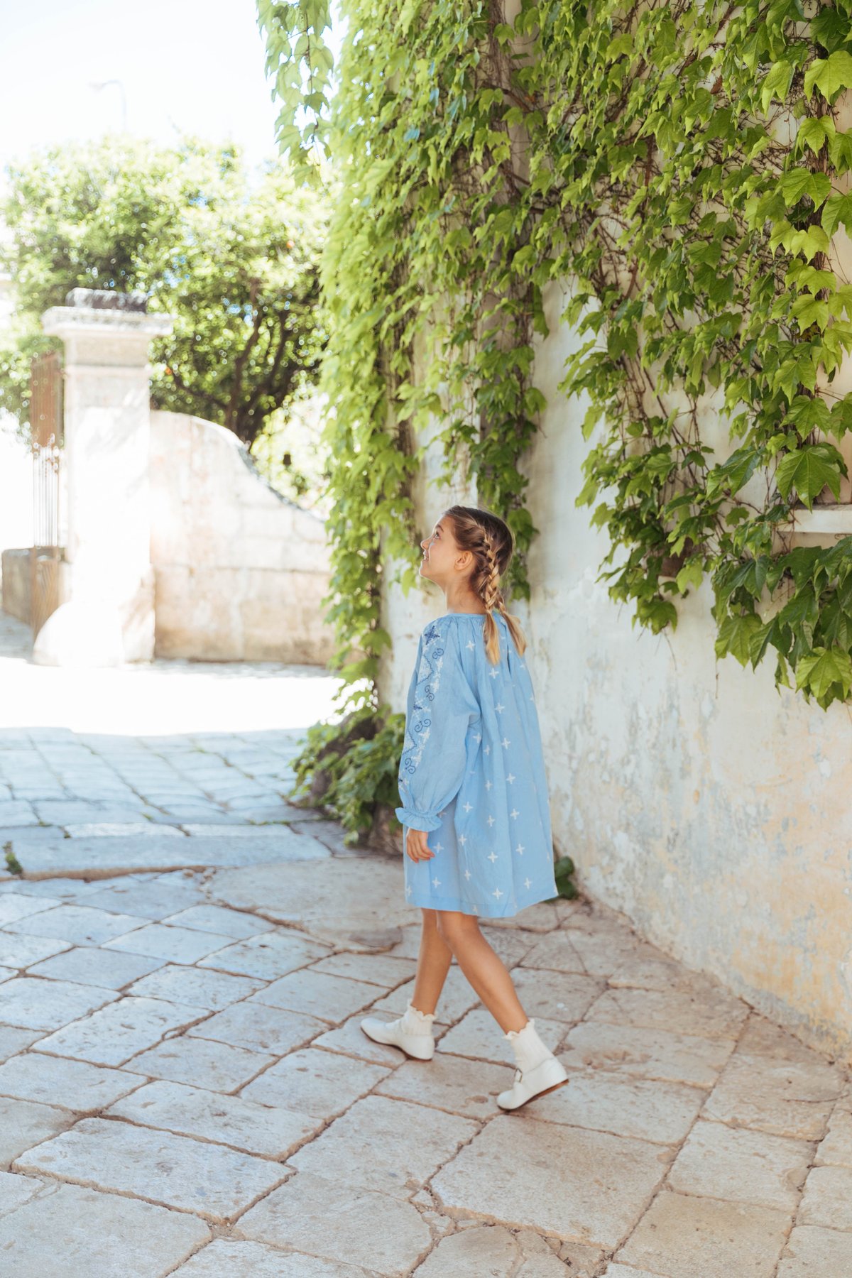 Lali Kids]【残りわずか！】Crocus Dress | Airy Blue Lin
