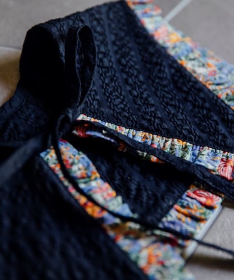 [Ron Ron Baby & Mom]【再入荷！LAST１！！】06.triangle ribbon (navy×flower frill)