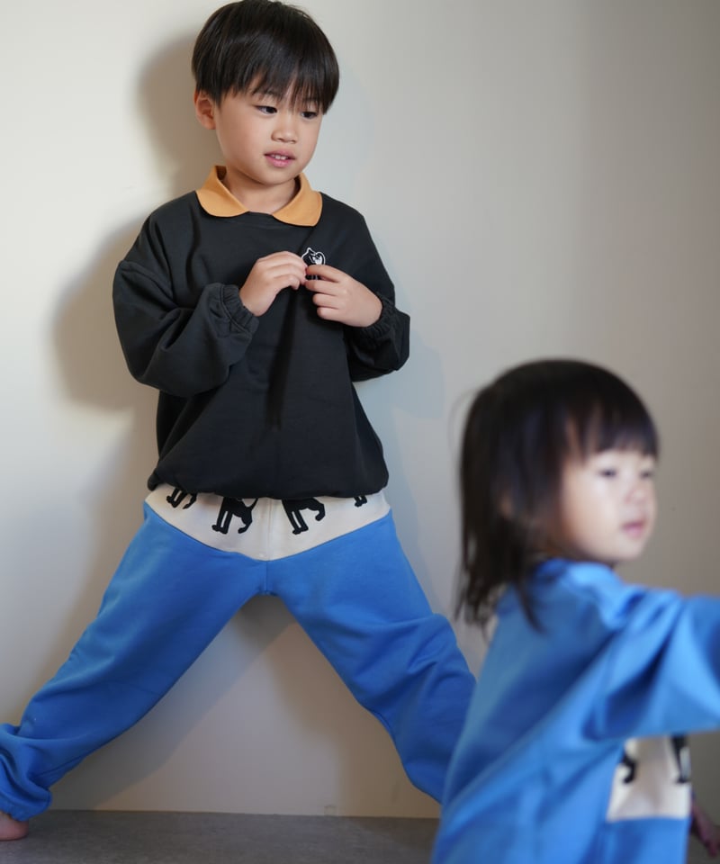 mini rodini] Panther patch collar sweatshirt |