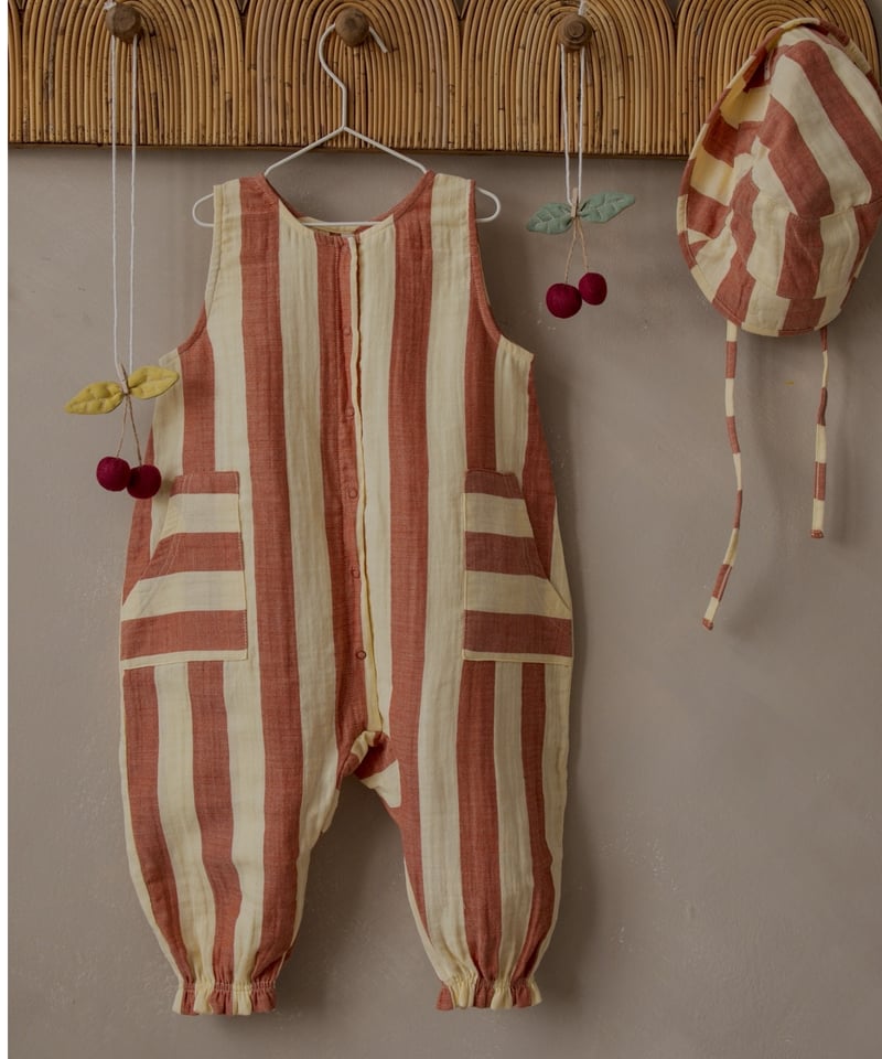 ORGANIC ZOO]【残りわずか！】Tomato Stripes Jumpsuit |
