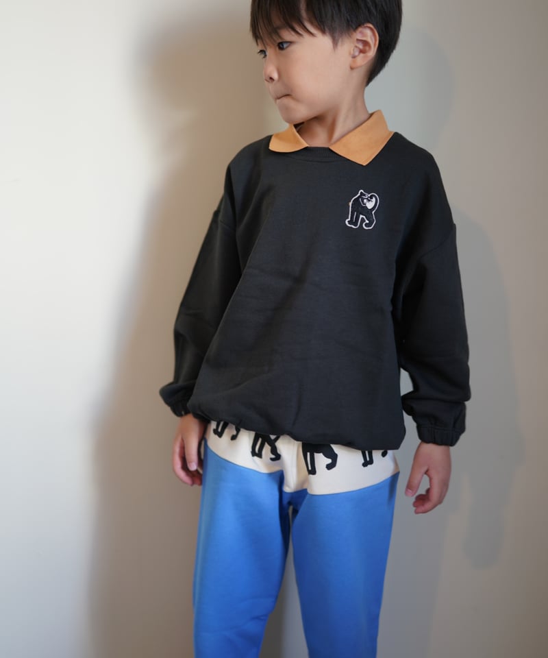 mini rodini] Panther patch collar sweatshirt |