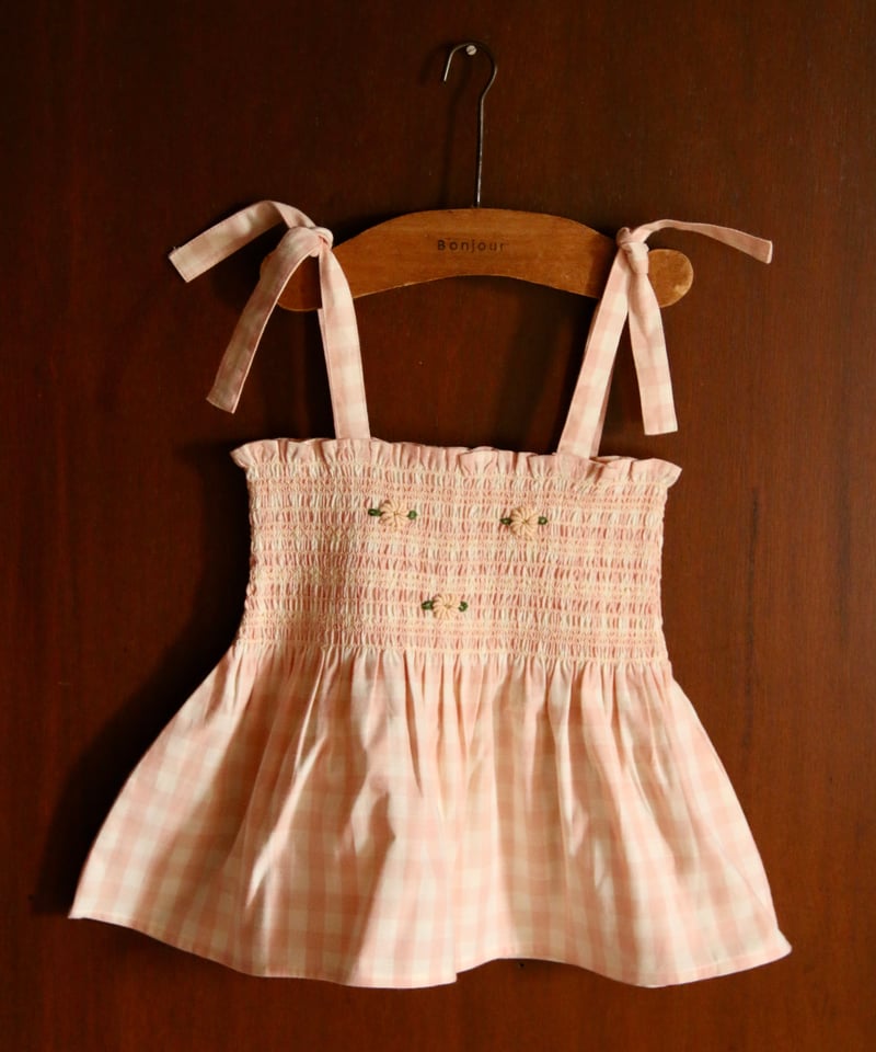 BONJOUR DIARY] Embroidered short & top set |