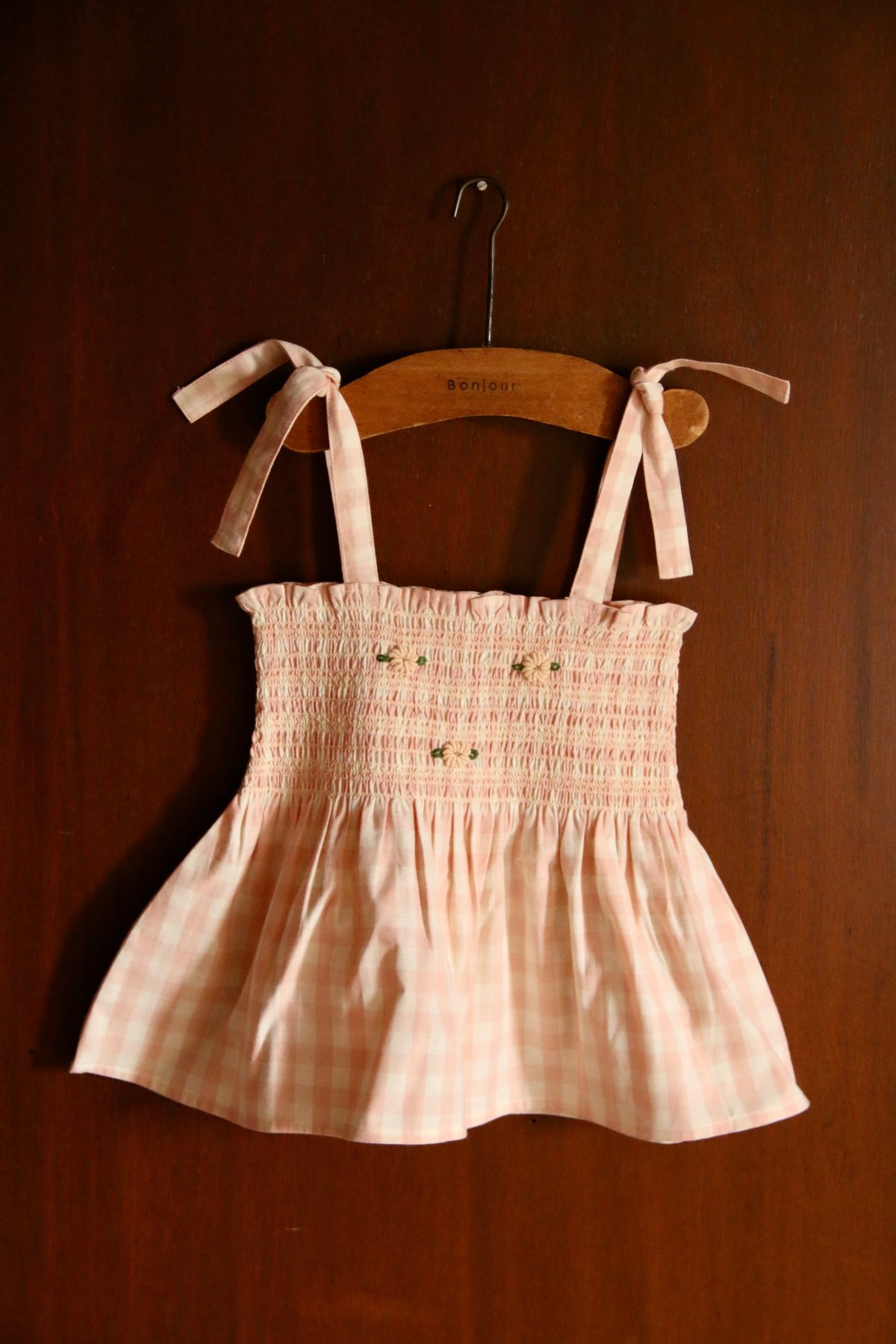BONJOUR DIARY] Embroidered short & top set |