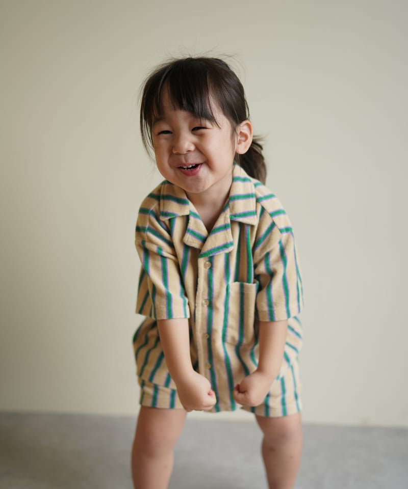 REPOSE AMS] 75. cropped shirt | jade bloom str