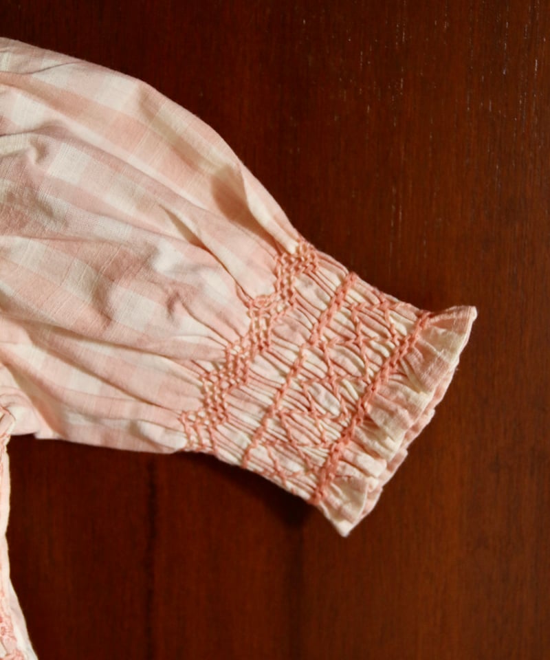 BONJOUR DIARY] Handsmocks blouse | Pink vichy