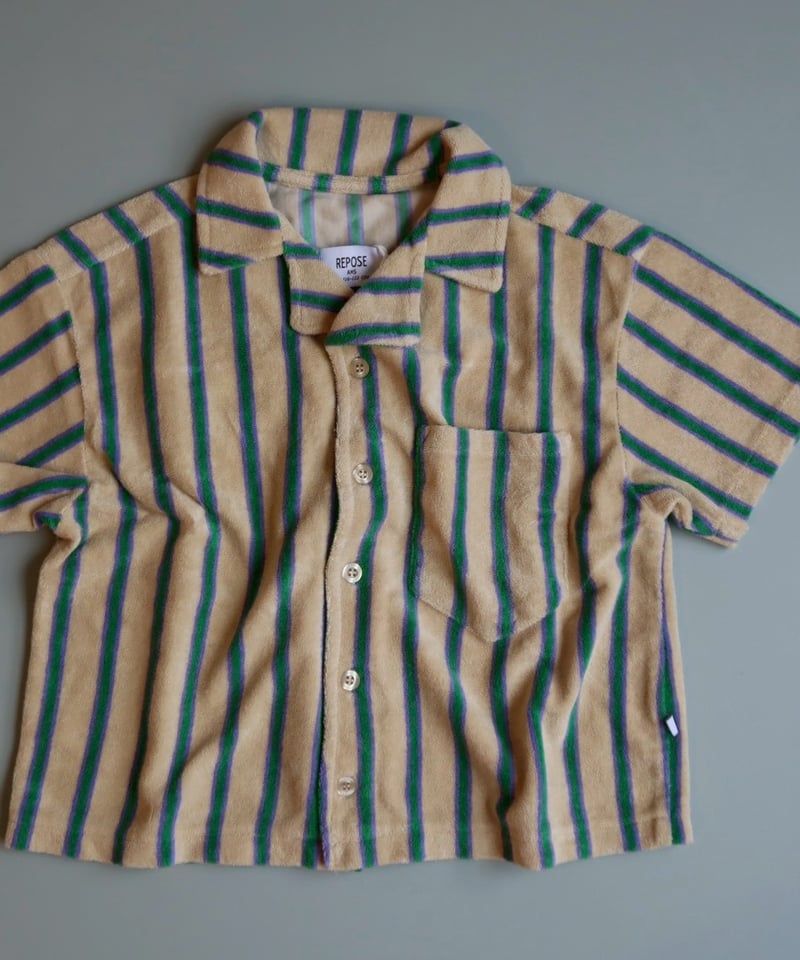 REPOSE AMS] 75. cropped shirt | jade bloom str