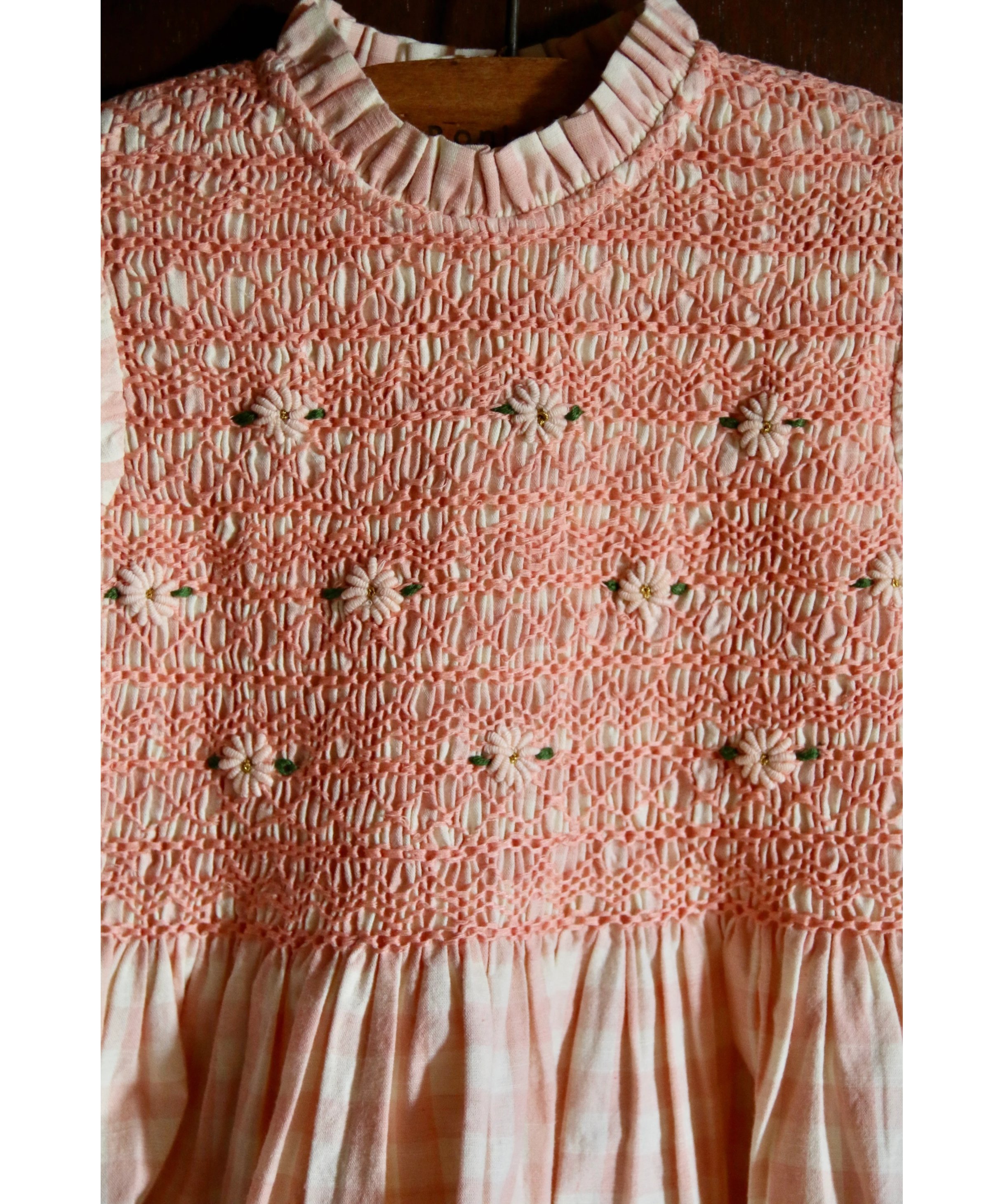 BONJOUR DIARY] Handsmocks blouse | Pink vichy