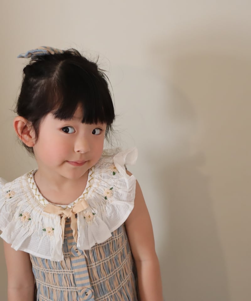 ワンピース Bonjour diary Tunique Blouse 2y Bonjour Diary Romantique tunique, Blue transat stripe – Tinyapple