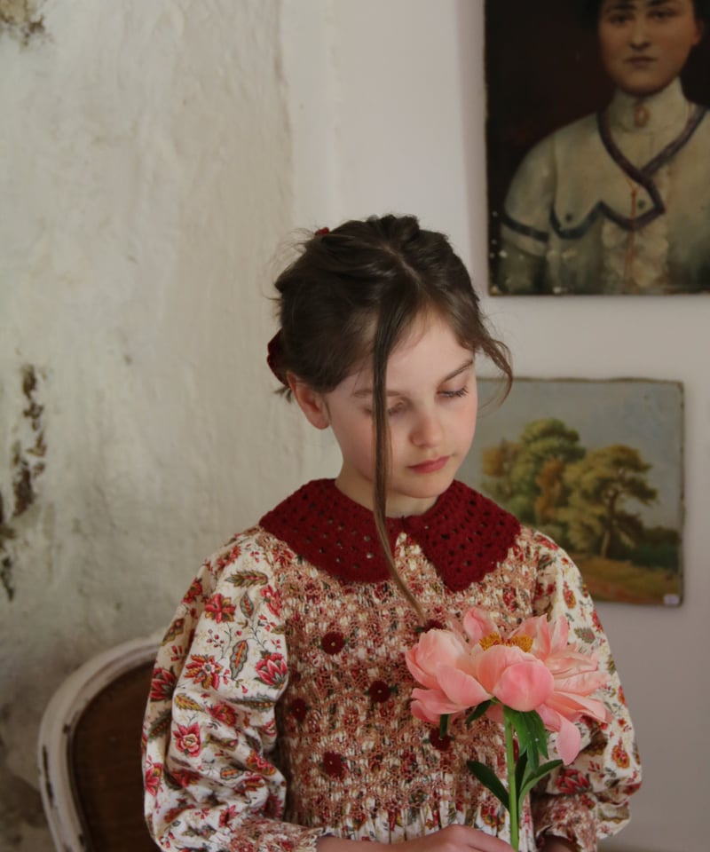 BONJOUR DIARY]【残りわずか！】HANDSMOCK BLOUSE WITH RE