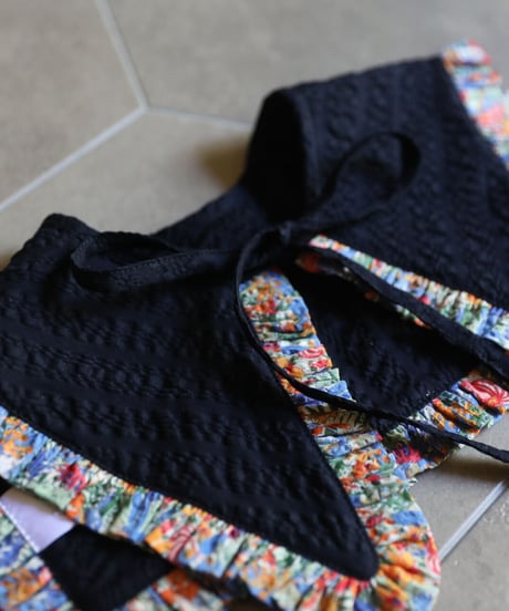 [Ron Ron Baby & Mom]【再入荷！LAST１！！】06.triangle ribbon (navy×flower frill)