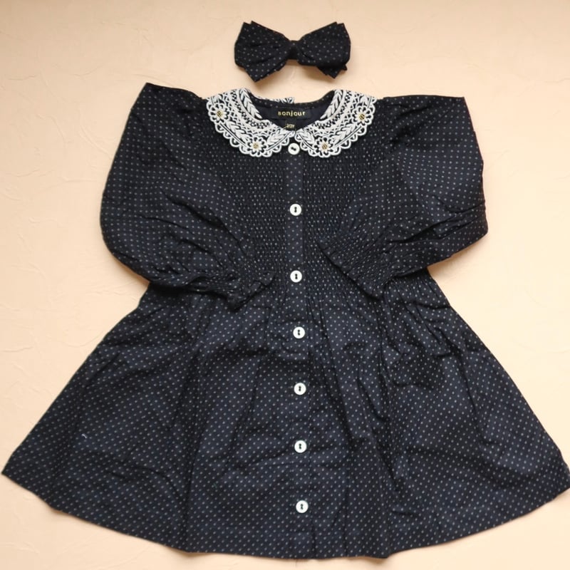 Bonjour Diary ワンピースとヘアクリップ　4y Bonjour Diary ワンピース＆ヘアクリップセット