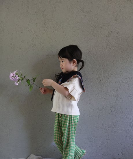[Ron Ron Baby & Mom]【再入荷！LAST１！！】06.triangle ribbon (navy×flower frill)