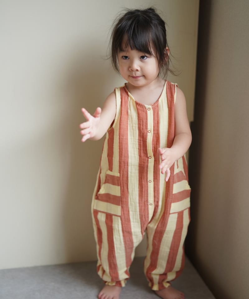 ORGANIC ZOO]【残りわずか！】Tomato Stripes Jumpsuit |