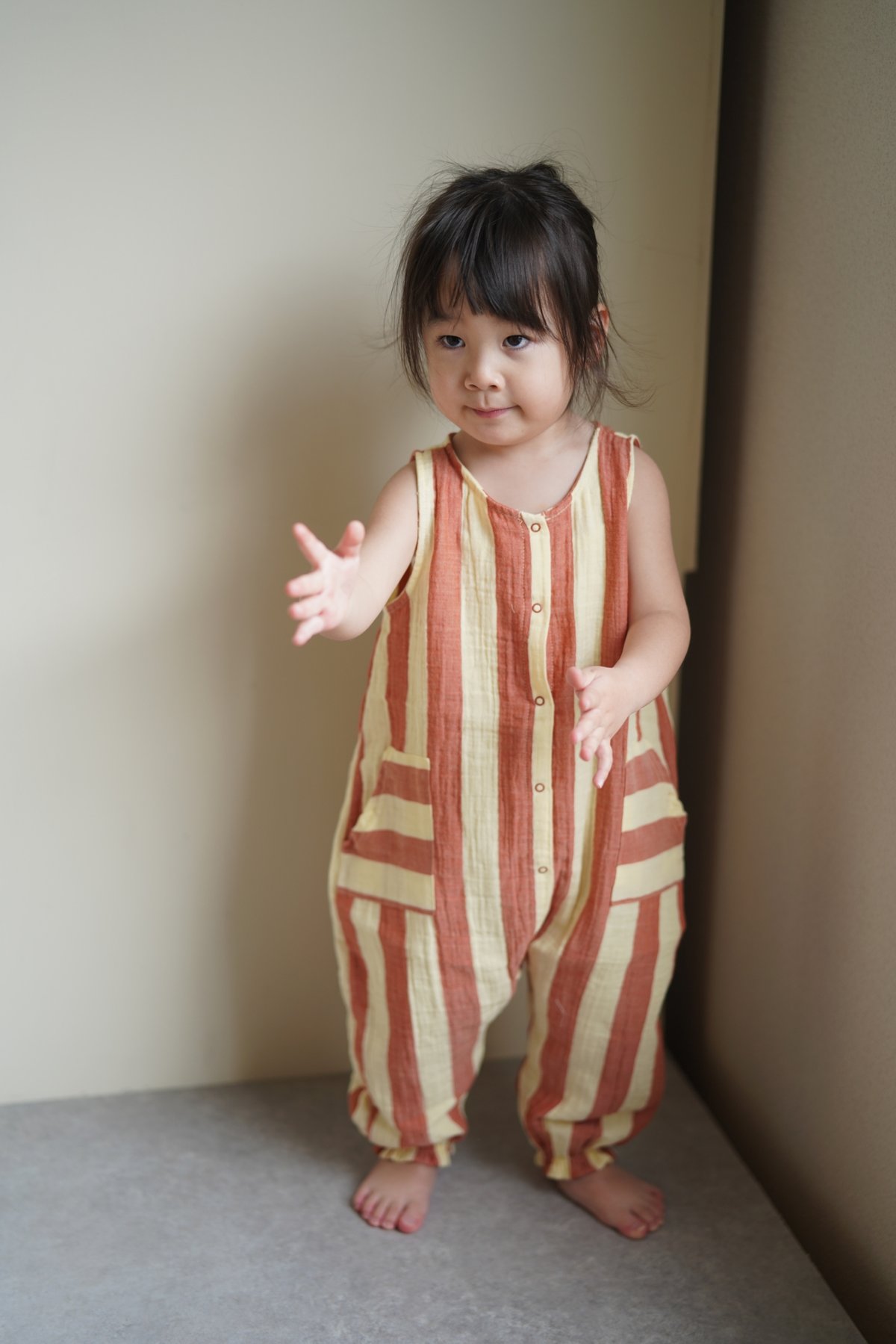 ORGANIC ZOO]【残りわずか！】Tomato Stripes Jumpsuit | 