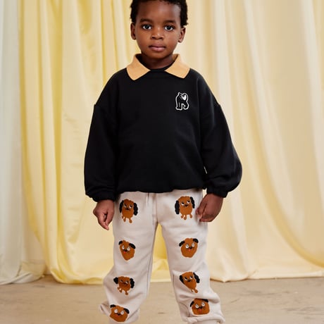 [mini rodini] Panther patch collar sweatshirt | Black