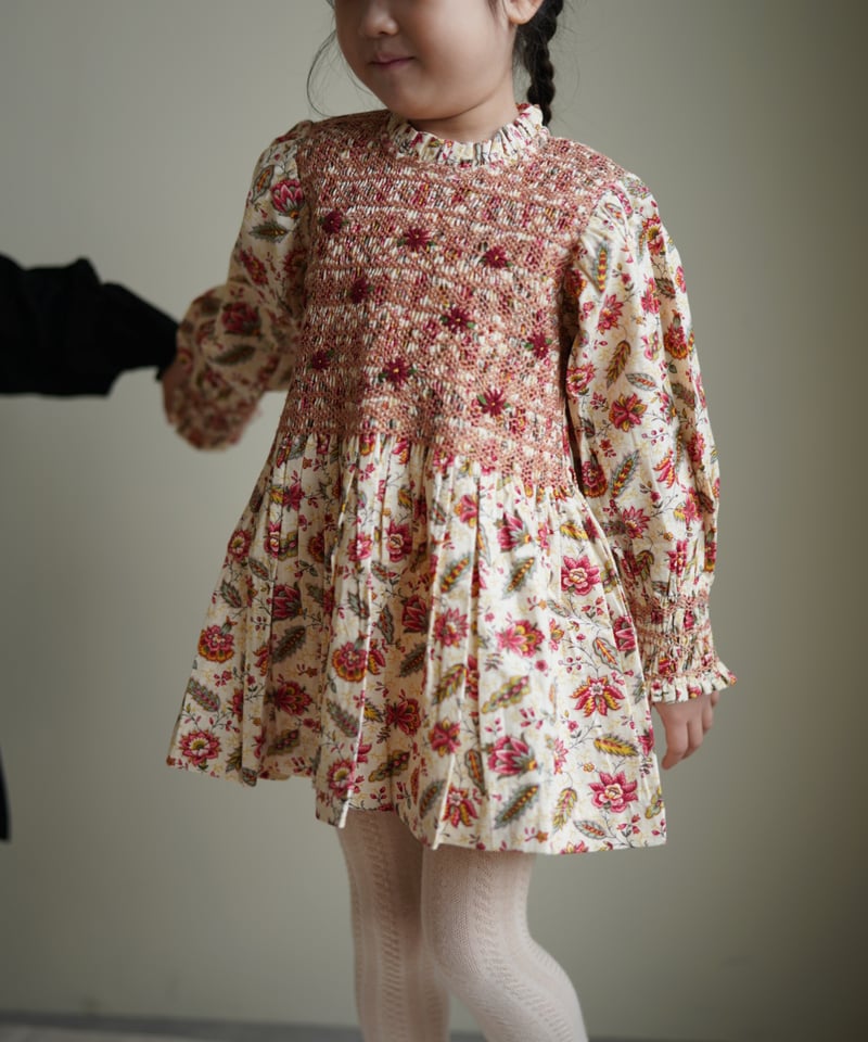 BONJOUR DIARY]【6Y: LAST2点！】HANDSMOCK BLOUSE WI