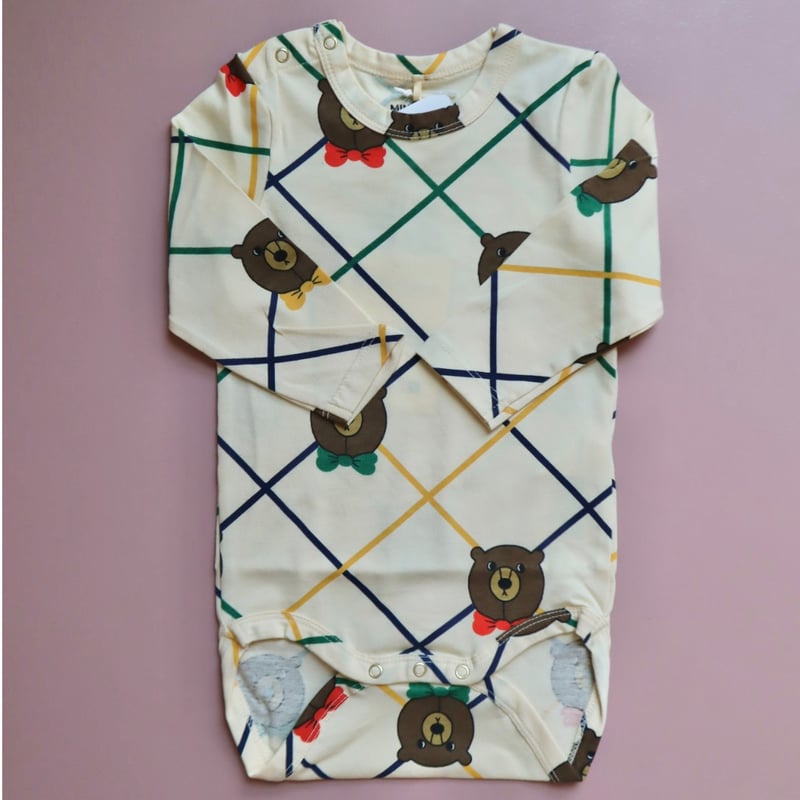 mini rodini]【残りわずか！】Bear check aop ls body | O