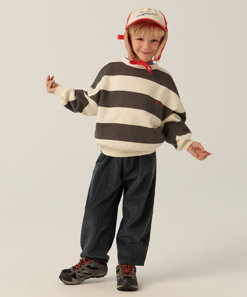 the campamento]【残りわずか！】GREY STRIPES SWEATSHIRT