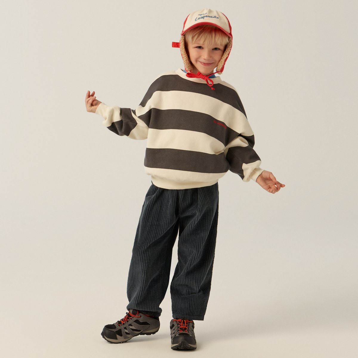 the campamento]【残りわずか！】GREY STRIPES SWEATSHIRT