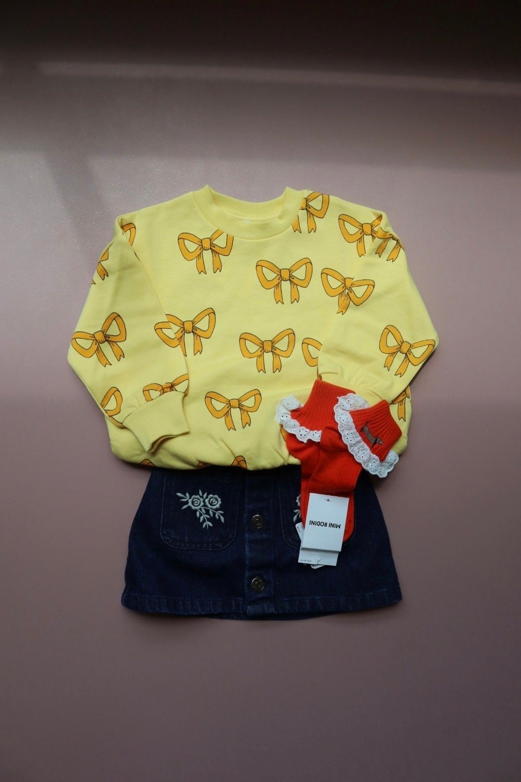 mini rodini]【LAST1！！】Bow aop sweatshirt | Yell