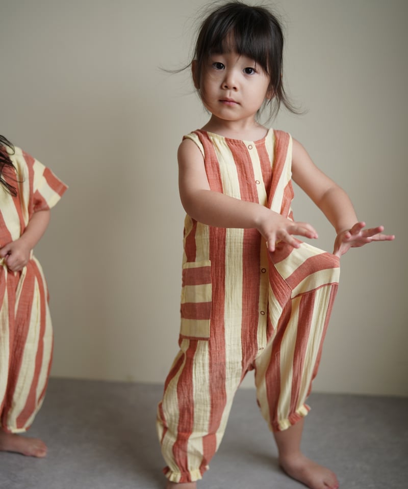 organic zoo ストライプセットアップ ORGANIC ZOO]【残りわずか！】Tomato Stripes Jumpsuit |