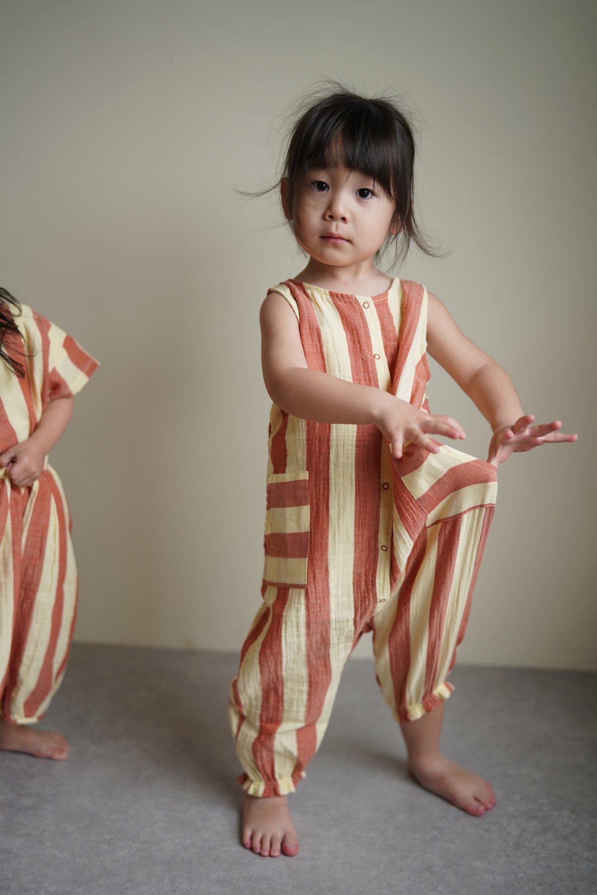 ORGANIC ZOO]【残りわずか！】Tomato Stripes Jumpsuit |