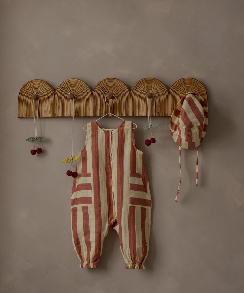 ORGANIC ZOO]【残りわずか！】Tomato Stripes Jumpsuit |