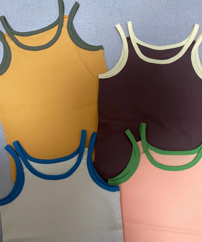 &PAL] retro color W strap camisole | orange |