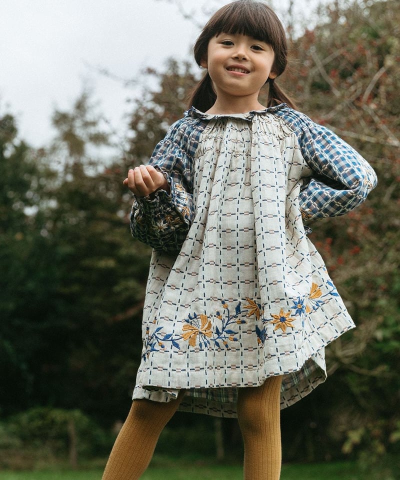 lali kids TULIP DRESS ワンピース　8y Lali Kids]【再入荷！残りわずか！】Tulip Dress | Double-Sid