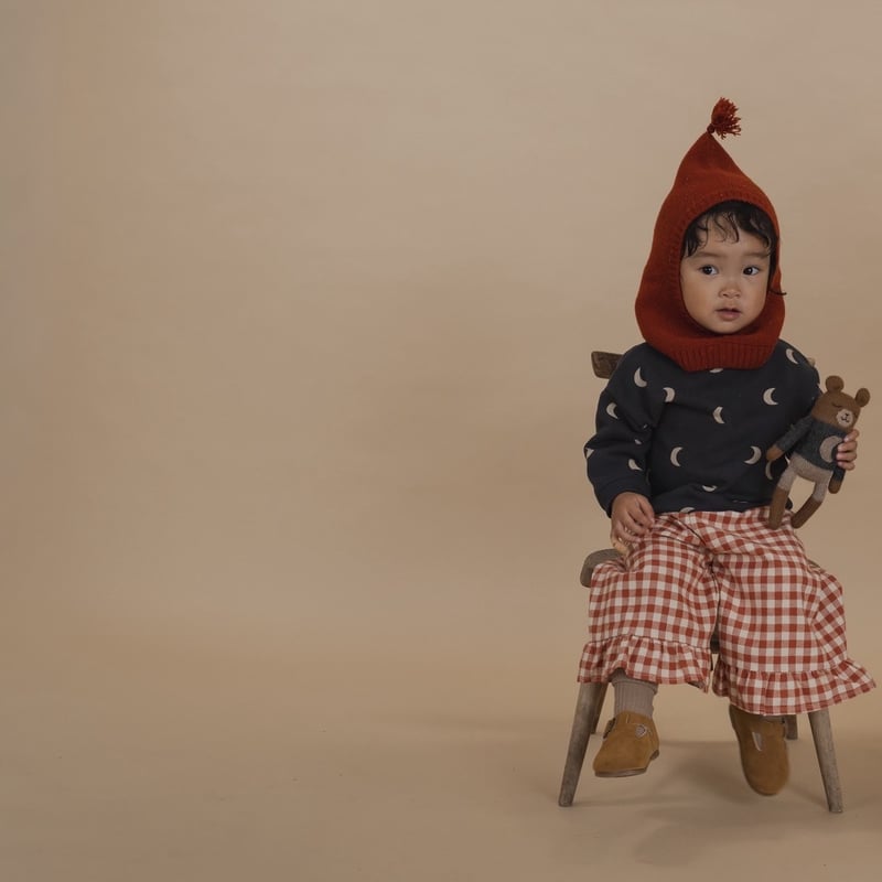 ORGANIC ZOO] Paprika Gingham Frill Culottes