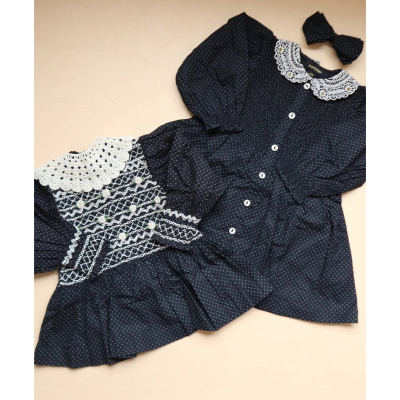 BONJOUR DIARY] HANDSMOCK BLOUSE WITH REMOVABL