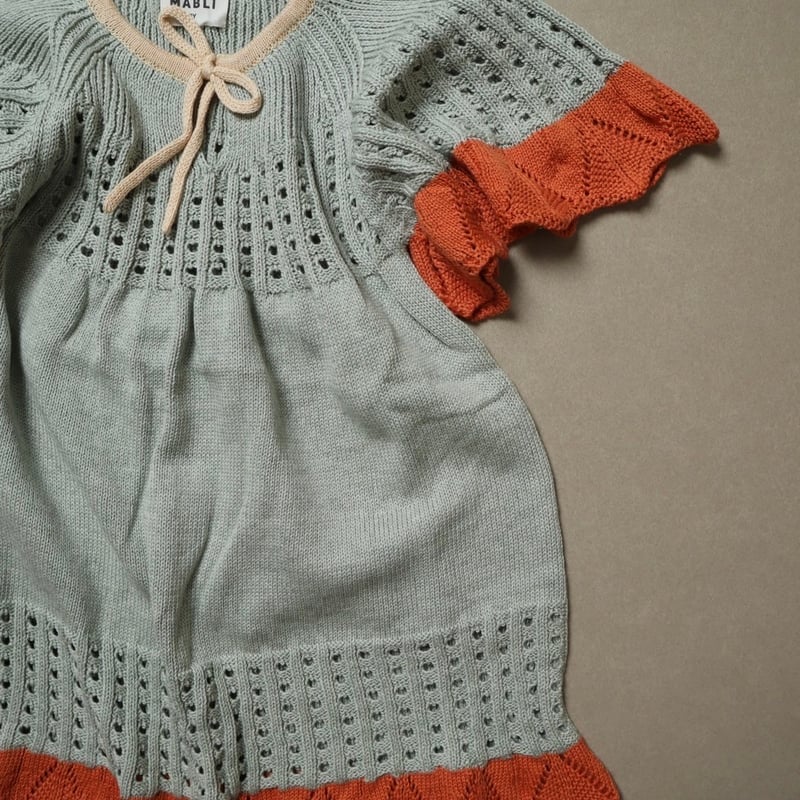 【ta】mabli ワンピース 24ss 2y MABLI]【残りわずか！】EIRLYS DRESS | EUCALYPTUS | Ron