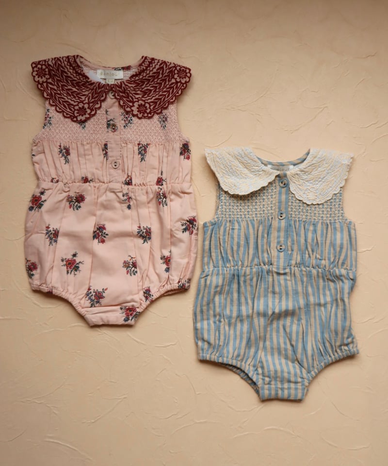 トップス Bonjour Diary /blue transat stripe / 4y BONJOUR DIARY]【LAST1！！】Romper | Transat stripe