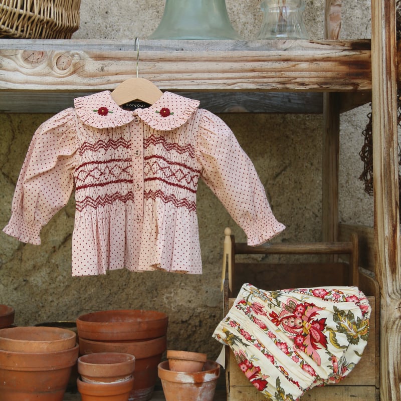 Bonjour diary ブルマ　リバーシブル BONJOUR DIARY] BABY SET WITH REVERSIBLE BLOOM