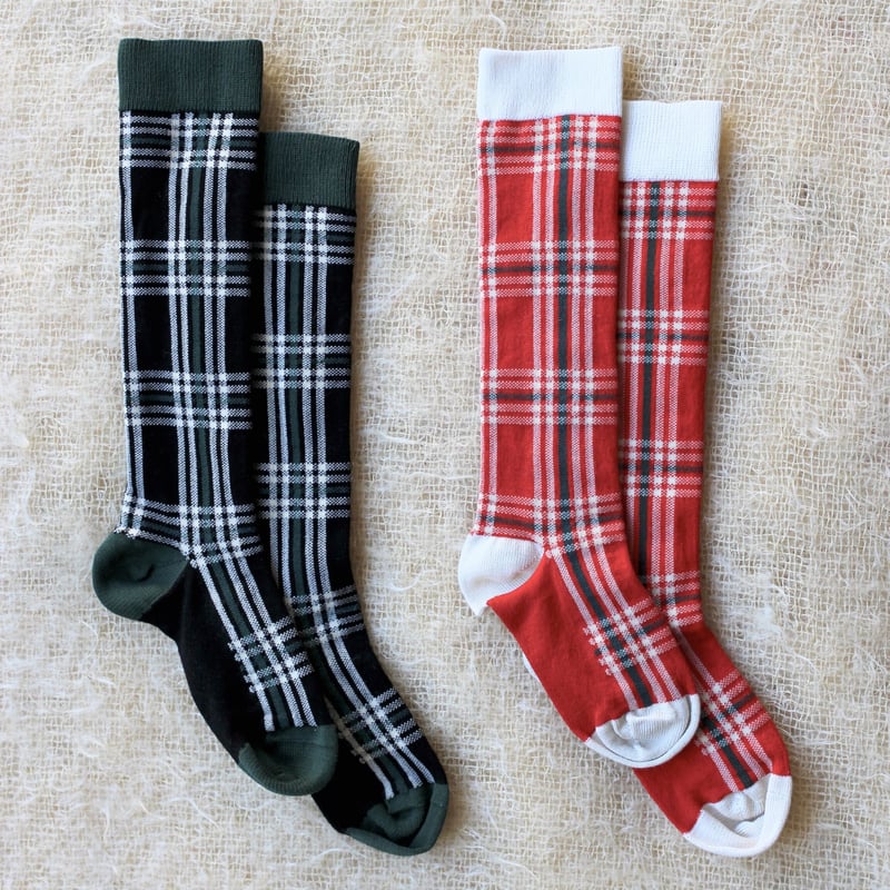BONJOUR DIARY] Checks socks | GREEN | RonRon