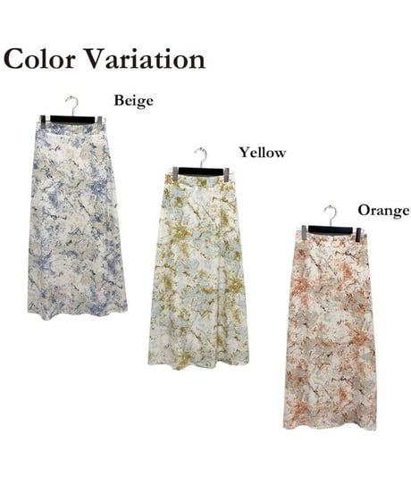 Paint pattern flare skirt