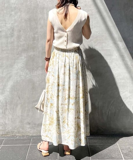 Paint pattern flare skirt