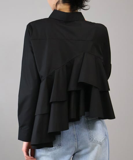 asymmetry flare blouse