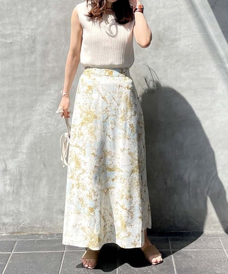 Paint pattern flare skirt