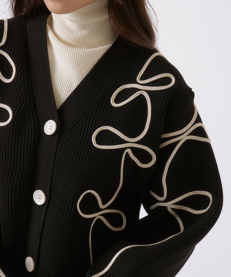 ribbon pattern cardigan