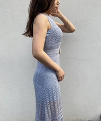 crochet knit long one-piece