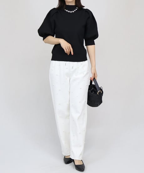 volume sleeve knit tops